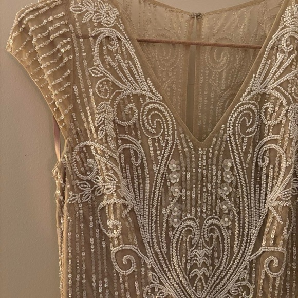 BHLDN White/Cream Beaded Gown - Size 4 - Picture 6 of 9